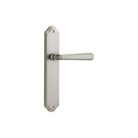 Door Lever Copenhagen Shouldered Latch Pair Satin Nickel H250xW48xP61mm in Satin Nickel