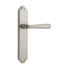 Door Lever Copenhagen Shouldered Latch Pair Satin Nickel H250xW48xP61mm in Satin Nickel