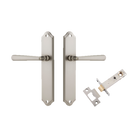 Door Lever Copenhagen Shouldered Latch Pair Satin Nickel H250xW48xP61mm Passage Kit Tube Latch Split Cam 'T' Striker Satin Nickel Backset 60mm in Satin Nickel