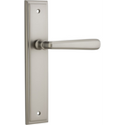 Door Lever Copenhagen Stepped Latch Pair Satin Nickel H237xW50xP61mm in Satin Nickel