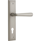Door Lever Copenhagen Stepped Euro Pair Satin Nickel CTC85mm H237xW50xP61mm in Satin Nickel