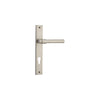 Door Lever Helsinki Rectangular Euro Pair Satin Nickel CTC85mm H240xW38xP44mm in Satin Nickel