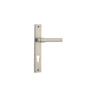 Door Lever Helsinki Rectangular Euro Pair Satin Nickel CTC85mm H240xW38xP44mm in Satin Nickel