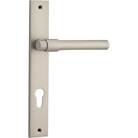Door Lever Helsinki Rectangular Euro Pair Satin Nickel CTC85mm H240xW38xP44mm in Satin Nickel
