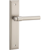 Door Lever Helsinki Stepped Latch Pair Satin Nickel H237xW50xP44mm in Satin Nickel