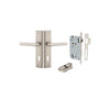 Door Lever Helsinki Stepped Euro Pair Satin Nickel CTC85mm H237xW50xP44mm Entrance Kit Mortice Lock Euro Satin Nickel CTC85mm Backset 60mm, Euro Cylinder Dual Function 5 Pin Satin Nickel L65mm KA1 in Satin Nickel
