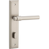 Door Lever Helsinki Stepped Privacy Pair Satin Nickel CTC85mm H237xW50xP44mm in Satin Nickel