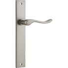 Door Lever Stirling on Long Backplate Pair Satin Nickel H240xW38xP64mm in Satin Nickel