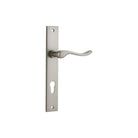 Door Lever Stirling Rectangular Euro Pair Satin Nickel CTC85mm H240xW38xP64mm in Satin Nickel