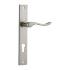 Door Lever Stirling Rectangular Euro Pair Satin Nickel CTC85mm H240xW38xP64mm in Satin Nickel