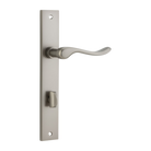 Door Lever Stirling Rectangular Privacy Pair Satin Nickel CTC85mm H240xW38xP64mm in Satin Nickel