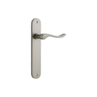 Door Lever Stirling Oval Latch Pair Satin Nickel H240xW40xP64mm in Satin Nickel