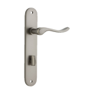 Door Lever Stirling Oval Privacy Pair Satin Nickel CTC85mm H240xW40xP64mm in Satin Nickel