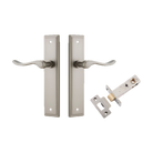 Door Lever Stirling Stepped Latch Pair Satin Nickel H237xW50xP64mm Passage Kit Tube Latch Split Cam 'T' Striker Satin Nickel Backset 60mm in Satin Nickel