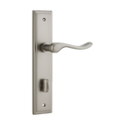 Door Lever Stirling Stepped Privacy Pair Satin Nickel CTC85mm H237xW50xP64mm in Satin Nickel