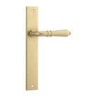 Door Lever Sarlat Rectangular Latch Right Hand Fixed Brushed Brass L111xP53mm BPH240xW38mm in Brushed Brass