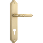 Door Lever Sarlat Shouldered Euro Brushed Brass CTC85mm H250xW48xP57mm in Brushed Brass