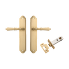 Door Lever Sarlat Shouldered Latch Brushed Brass H250xW48xP57mm Passage Kit Tube Latch Split Cam 'T' Striker Brushed Brass Backset 60mm in Brushed Brass