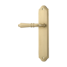 Door Lever Sarlat Shouldered Latch Left Hand Fixed Brushed Brass L111xP55mm BPH250xW48mm in Brushed Brass