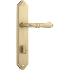 Door Lever Sarlat Shouldered Privacy Brushed Brass CTC85mm H250xW48xP57mm in Brushed Brass