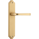 Door Lever Annecy Shouldered Latch Brushed Brass H237xW50xP65mm in Brushed Brass