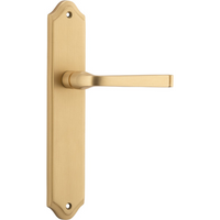 Door Lever Annecy Shouldered Latch Brushed Brass H237xW50xP65mm in Brushed Brass