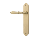 Door Lever Sarlat Oval Latch Left Hand Fixed Brushed Brass L111xP53mm BPH240xW40mm in Brushed Brass