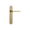 Door Lever Baltimore Oval Latch Brushed Brass H237xW50xP55mm in Brushed Brass