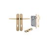 Door Lever Baltimore Oval Euro Brushed Brass CTC85mm H237xW40xP55mm Entrance Kit Mortice Lock Euro Brushed Brass CTC85mm Backset 60mm, Euro Cylinder Key Thumb 6 Pin Brushed Brass L70mm    KA1 in Brushed Brass
