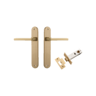 Door Lever Baltimore Oval Latch Brushed Brass H237xW40xP55mm Passage Kit Tube Latch Split Cam 'T' Striker Brushed Brass Backset 60mm in Brushed Brass
