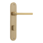 Door Lever Baltimore Oval Privacy Brushed Brass CTC85mm H237xW50xP55mm in Brushed Brass