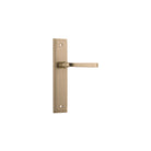Pair of Iver Annecy lever handles on stepped backplates, featuring elegant metal finish and classic design for interior doors.