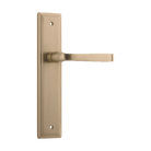 Door Lever Annecy Stepped Latch Brushed Brass H237xW50xP65mm in Brushed Brass