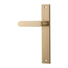 Door Lever Bronte Rectangular Latch Left Hand Fixed Brushed Brass L117xP53mm BPH240xW38mm in Brushed Brass