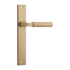 Door Lever Berlin Rectangular Latch Brushed Brass H240xW38xP57mm in Brushed Brass