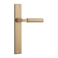 Door Lever Berlin Rectangular Latch Brushed Brass H240xW38xP57mm in Brushed Brass
