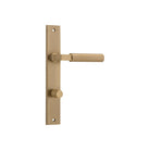 Door Lever Berlin Rectangular Privacy Brushed Brass CTC85mm H240xW38xP57mm in Brushed Brass