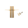 Door Lever Como Rectangular Brushed Brass L119xP59mm BPH240xW38mm Passage Kit, Tube Latch Split Cam 'T' Striker Brushed Brass Backset 60mm in Brushed Brass