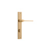 Door Lever Como Rectangular Privacy Brushed Brass CTC85mm H240xW38xP58mm in Brushed Brass