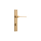 Door Lever Como Rectangular Privacy Brushed Brass CTC85mm H240xW38xP58mm in Brushed Brass