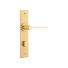 Door Lever Como Chamfered Privacy Brushed Brass H240xW50xP61mm in Brushed Brass
