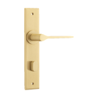 Door Lever Como Chamfered Privacy Brushed Brass H240xW50xP61mm in Brushed Brass