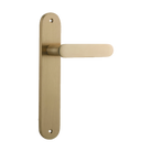 Door Lever Bronte  on Long Backplate Brushed Brass H237xW40xP56mm in Brushed Brass