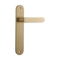 Door Lever Bronte  on Long Backplate Brushed Brass H237xW40xP56mm in Brushed Brass