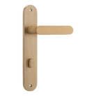 Door Lever Bronte Oval Privacy Brushed Brass CTC85mm H237xW40xP56mm in Brushed Brass