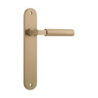 Door Lever Berlin Oval Latch Brushed Brass H237xW40xP57mm in Brushed Brass