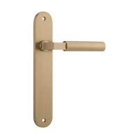 Door Lever Berlin Oval Latch Brushed Brass H237xW40xP57mm in Brushed Brass