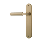Door Lever Berlin Oval Latch Left Hand Fixed Brushed Brass L120xP57mm BPH240xW40mm in Brushed Brass