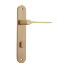 Door Lever Como Oval Privacy Brushed Brass CTC85mm H240xW40xP58mm in Brushed Brass