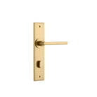 Door Lever Baltimore Chamfered Privacy Brushed Brass CTC85mm in Brushed Brass
